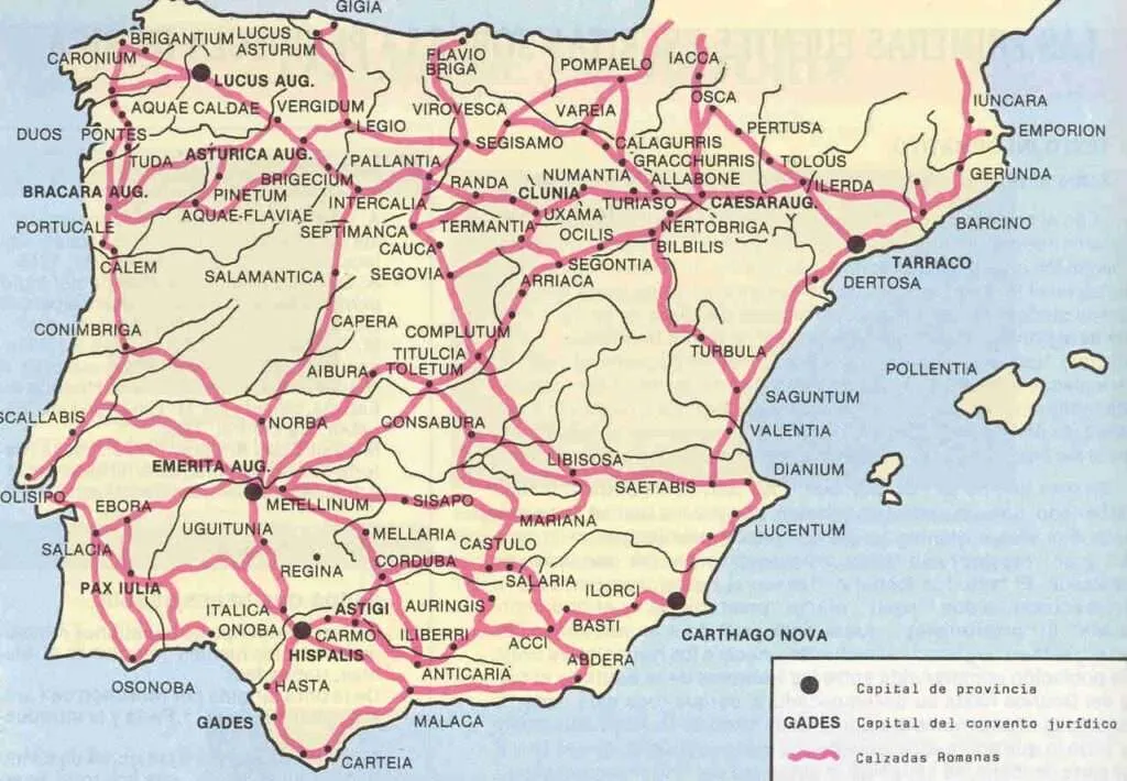 Ciudades y calzadas romanas de Hispania