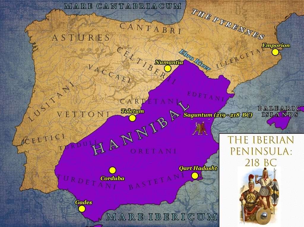 Hispania cartaginesa en el 218 a. C.