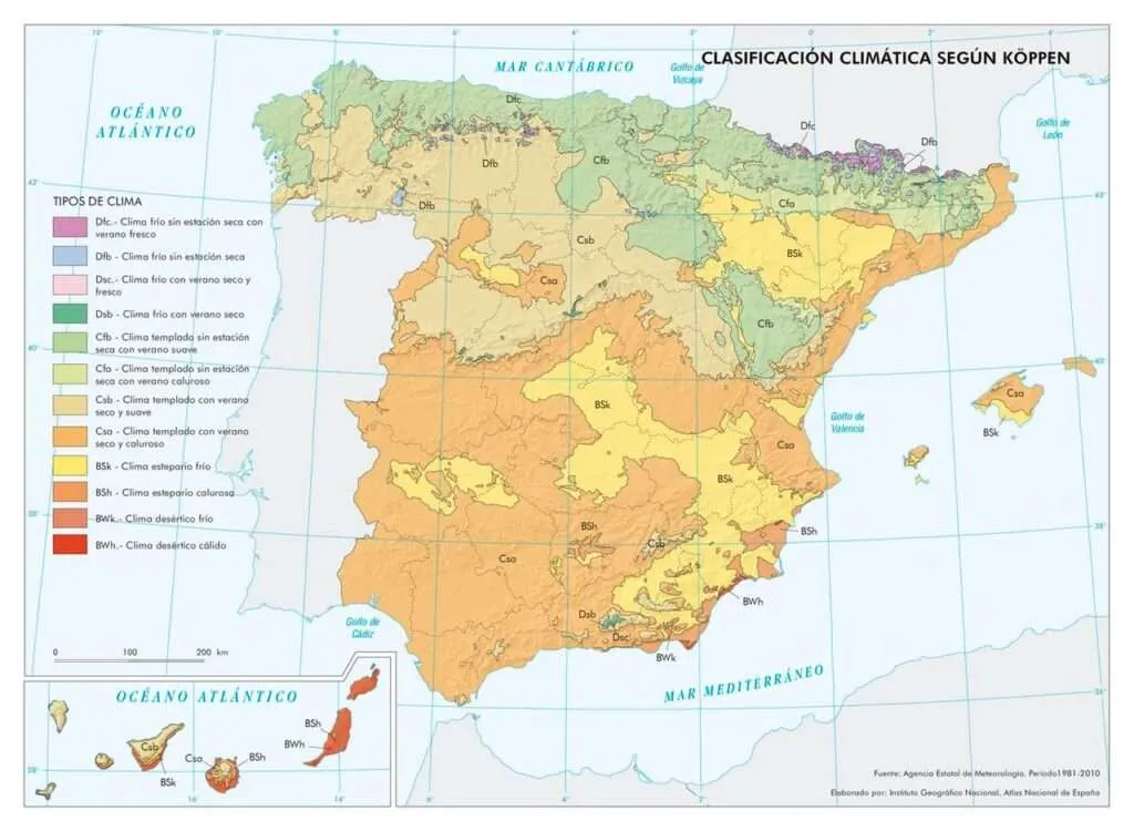 tipos de clima peninsula iberica