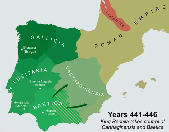 Conquistas suevas de Requila en Hispania