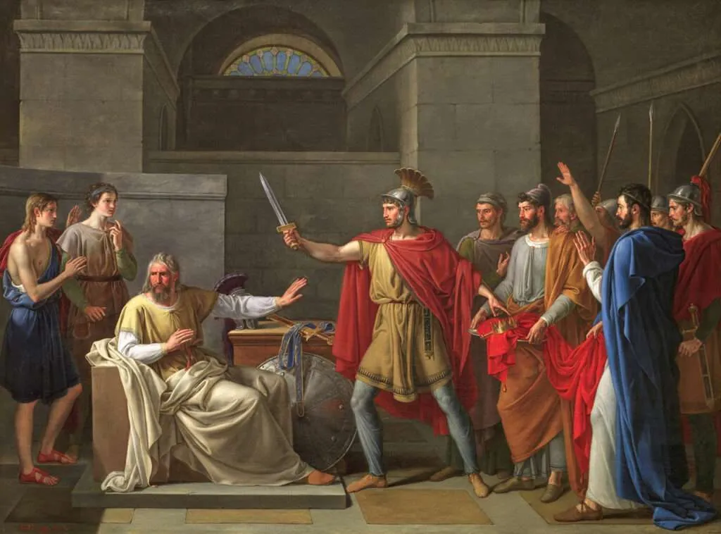 Wamba renunciando a la corona (1819), por Juan Antonio Ribera