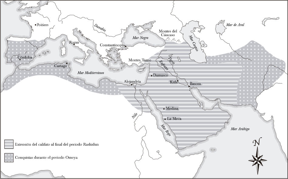 Conquistas del califato Rashidun y omeya, por John McHugo