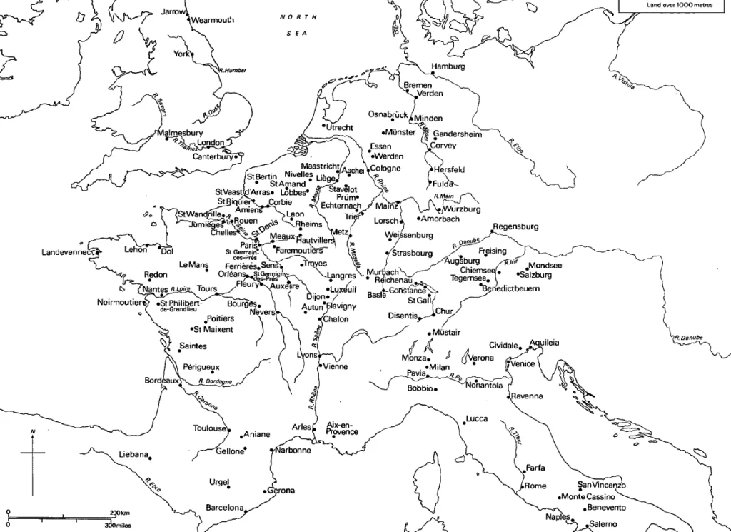 Escuelas, scriptoria y centro de aprendizaje conocidos del mundo carolingio, por Rosamond McKitterick et al