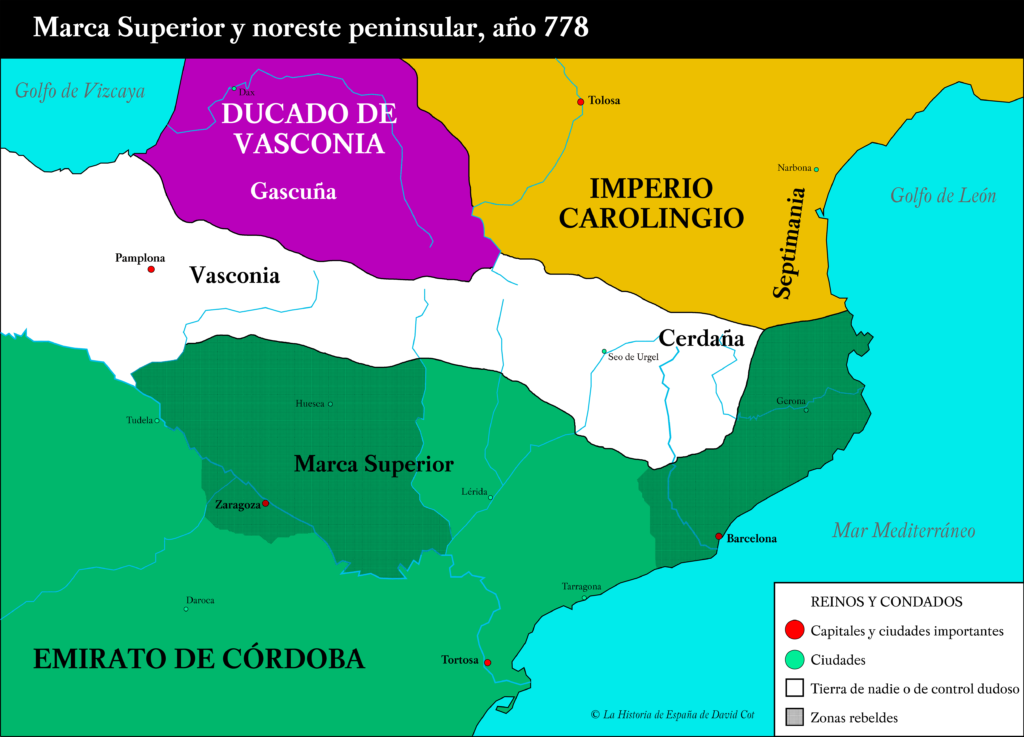 Marca Superior y noreste peninsular, año 778