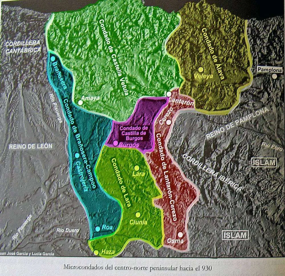 Condados de Castilla y Álava en la época de la fragmentación de los condados, entre el 885 y 932
