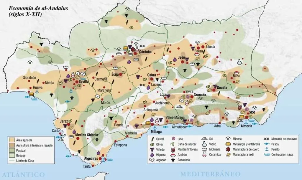 Actividades económicas de Andalucía por ciudades y comarcas según los textos geográficos de los siglos X-XII