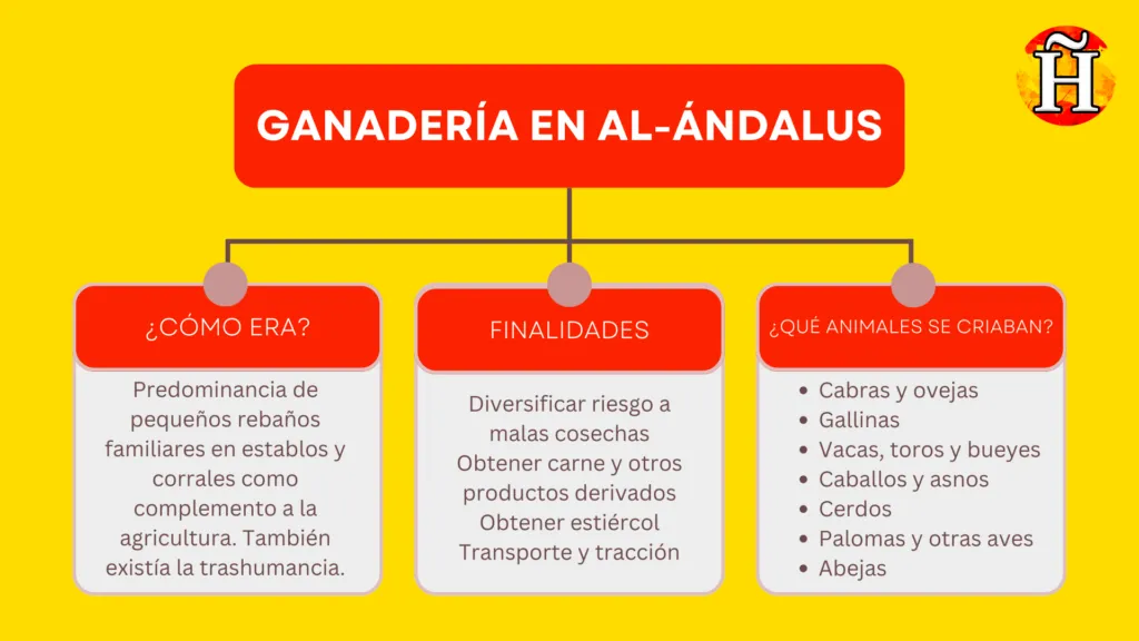 Esquema ganadería en al-Ándalus, por David Cot