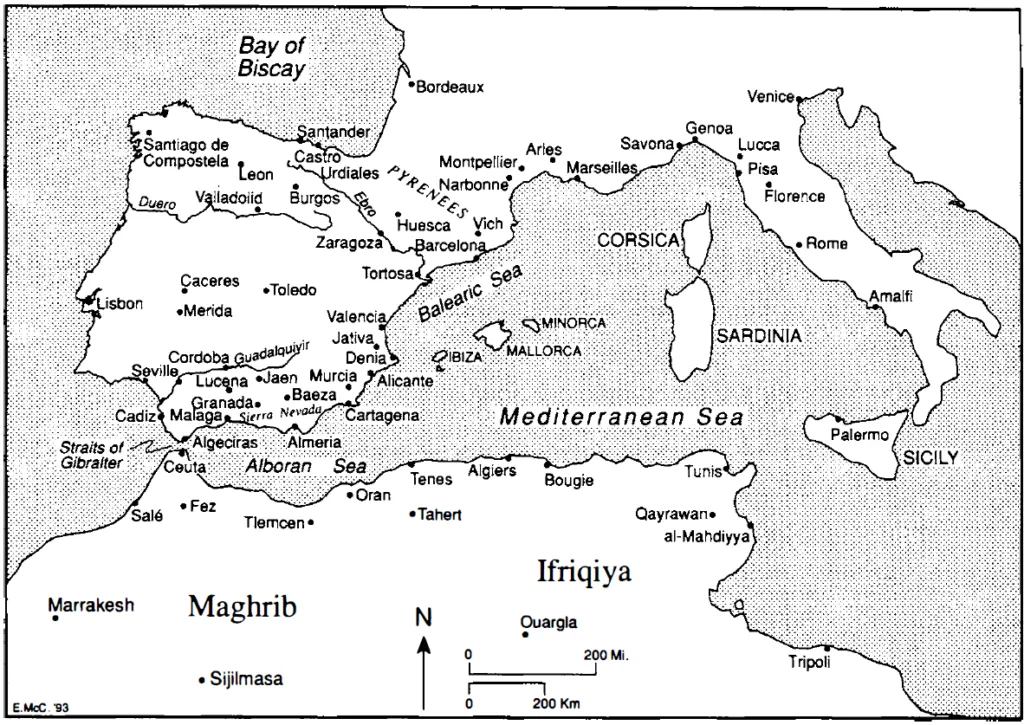 Principales puertos y urbes comerciales hasta c. 1100, por Olivia Remie Constable