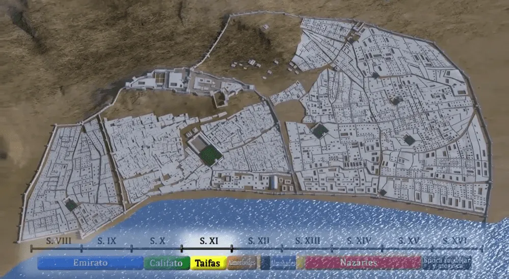Reconstrucción virtual 3D de la ciudad de Almería en el siglo XI, por el documetnal al-Mariya Puerta del Levante