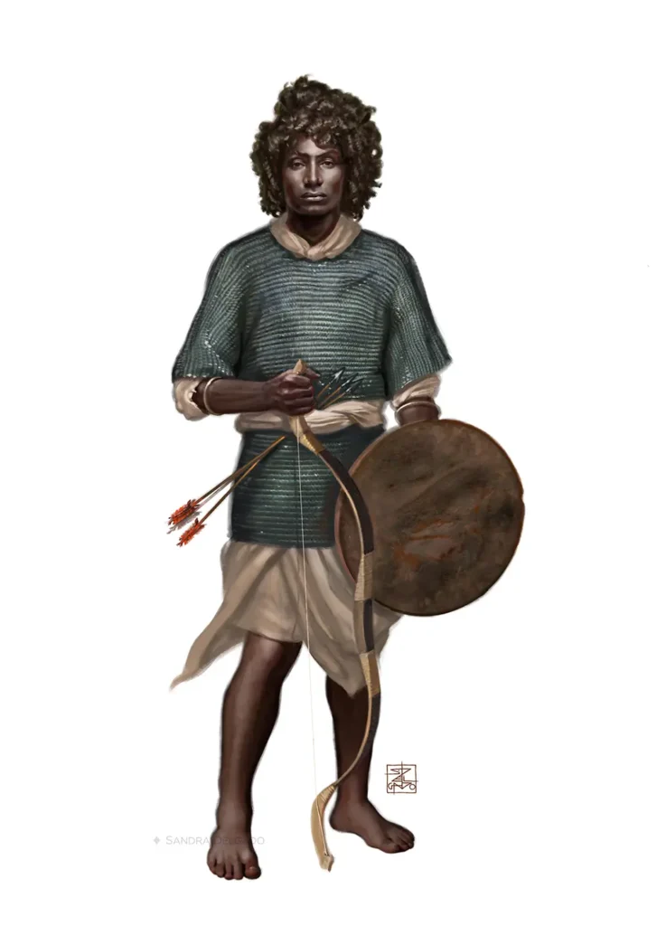 Soldado califal 'abid, combatientes generalmente africanos negros (las fuentes árabes los llaman sudan), por Sandra Delgado