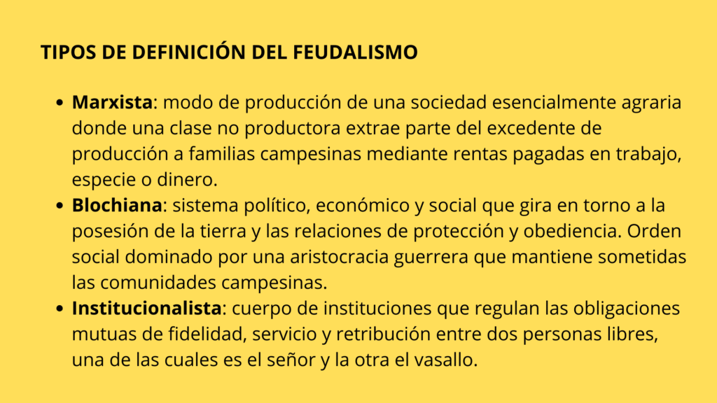 Tipos de definición del feudalismo
