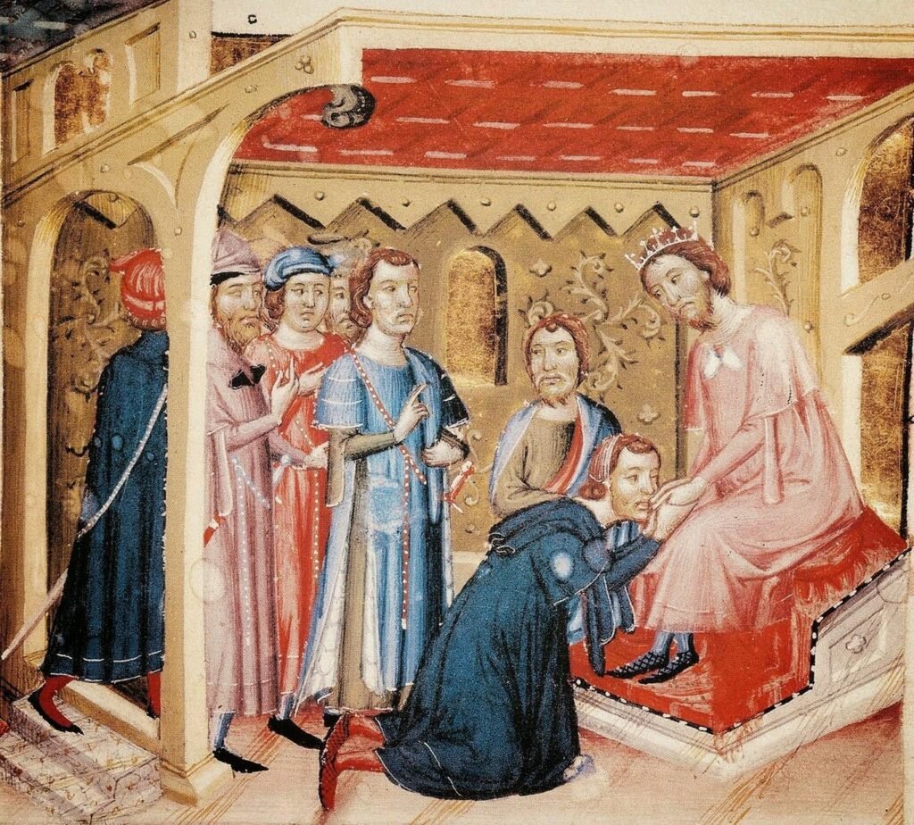 Llibre Verd (Barcelona, 1380). Juramento de vasallaje ante el conde rey