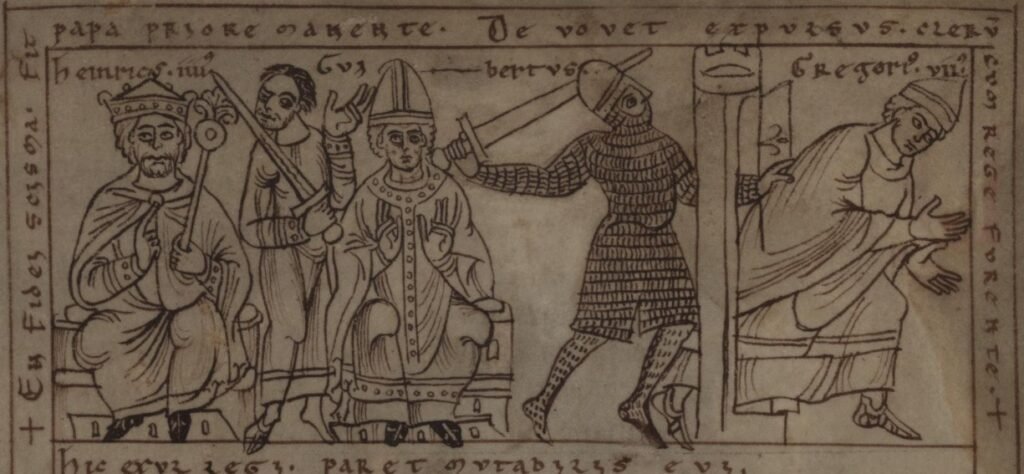Chronica de Otto Frisingensis (Alemania, 1146). Enrique IV, antipapa Clemente III y papa Gregorio VII