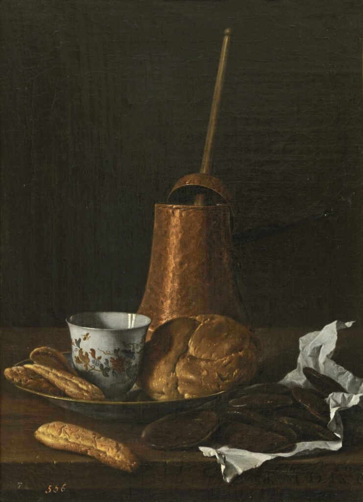 Bodegón con servicio de chocolate y bollos (1770), por Luis Egidio Meléndez