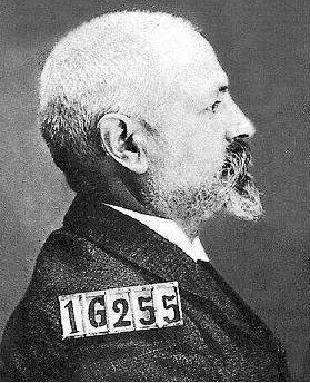 Retrato policial de perfil de Francisco Ferrer en 1906